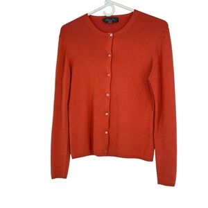 *Women’s Christopher Fischer Size Med Coral/Orange Color Silk/Lycra Card Sweater